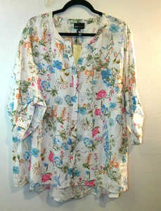 Blusa Bob Mackie Usable Art Manga 3/4 Talla XL - Imagen 1 de 8