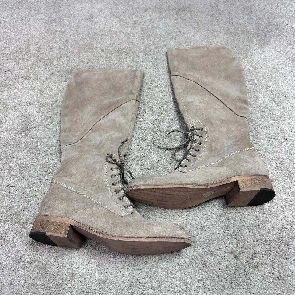 Botas Seychelles Beige Cuero Gamuza Mujer Talla 6.5 Con Cordones Foto 1 de 4