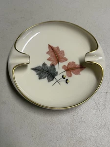 Lenox posacenere vintage porcellana bordo oro made in USA foglia autunnale avorio 5,5" MCM - Foto 1 di 4