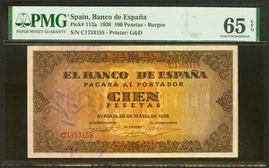 100 Pesetas. 20 de Mayo de 1938. Serie C. (Edifil 2023: 432a, Pick: 113a). Inus - Imagen 1 de 2