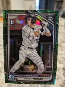 Jared Thomas 2024 Bowman Draft #BDC-11 erba verde / 99 Montagne Rocciose - Foto 1 di 2