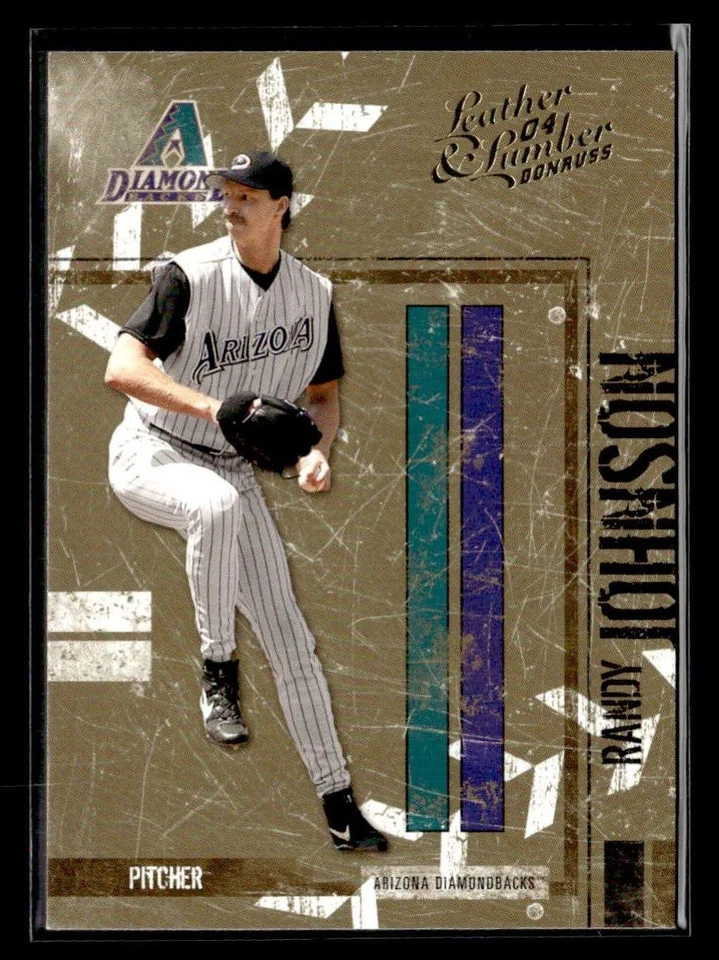 2004 Donruss Leather & Lumber #8 Randy Johnson Card Arizona Diamondbacks - Image 1 of 2