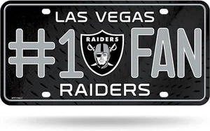 Las Vegas Raiders #1 Fan Metal License Plate Tag - Picture 1 of 2