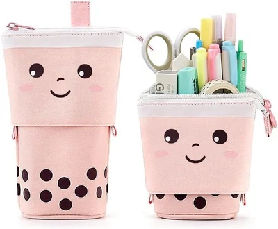 Lindo Estuche para Lápices de Pie para Niños, Pop Up Burbuja Té Pluma Soporte Kawaii Foto 1 de 4