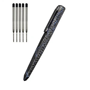 Penna a sfera tascabile in titanio TC4 fatta a mano firma penna gel viaggio esterno EDC - Foto 1 di 8