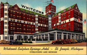 Vintage Postkarte 1950 Whitcomb Sulphur Springs Hotel St Joseph Michigan - Bild 1 von 2