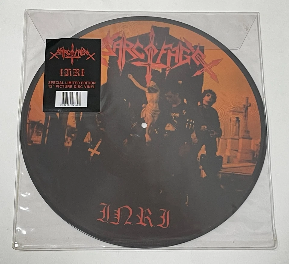 Sarcofago - INRI BRAZIL Lp Picture Disc + poster 2011 Cogumelo - Image 1 of 4