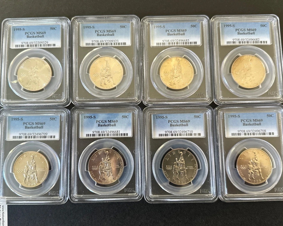 1995-S 50C Basketball Commemorative Proof Half Dollar ~ PCGS MS69. 8 Coin Lot - Image 1 of 4