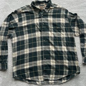 Vintage Redhead Mens 2XL Flannel 100% Cotton Button Shirt Green Long Sleeve - Picture 1 of 8