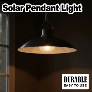 Solar Pendant LED Light Lamp Outdoor Shed Lights Decor Courtyard Warm Waterproof - Picture 1 of 13