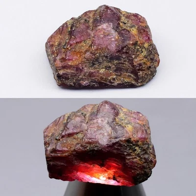 💎 Rubí rojo púrpura natural áspero de 30,26 quilates 19,3 x 15,5 mm - gema de Madagascar sin calentar Foto 1 de 4