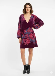 Free People Misha Velvet Burnout Dress XS Whimsigoth Pastel Goth Fairy Grunge - Bild 1 von 13