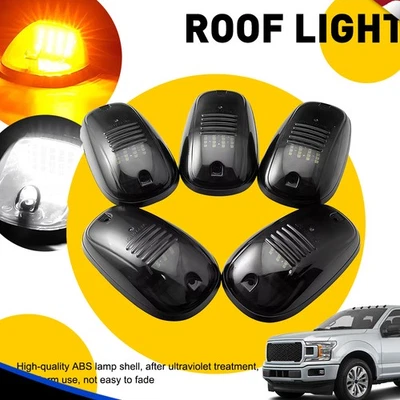 For Dodge Ram 2500 1500 4500 3500 Amber/White Smoke Cab Roof Marker Lights 16LED - Image 1 of 4