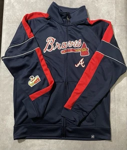 Majestic Authentic Herren Blau & Rot Atlanta Braves Jacke - Größe L - Bild 1 von 3