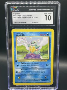 Squirtle 1° Edizione 63/102 Pokemon Set Base Italiano CGC Gem Mint 💎 10 💎 - Foto 1 di 5