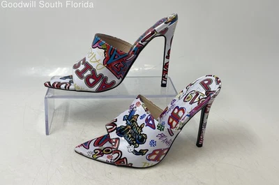 Cape Robbin Womens Graffiti Multicolor Printed Peep Toe Pump Heels Size 6M - Image 1 of 4