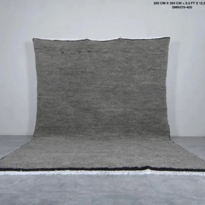 Indian Hand-Knotted Moroccan Wool Rugs, Beni Ourain Berber Wool Gray Hand Rugs - Image 1 of 4