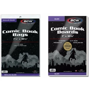 100 - BCW Silver Backing Boards & 2-Mil Polypropylene Comic Book Bags Set of 100 - Picture 1 of 5