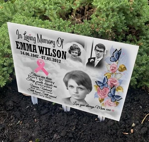 Personalisierte Gartenfriedhof Tribut, Grabmarkierung Gedenktafel & Pfahl. - Bild 1 von 20