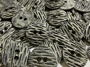 Vintage Metal Button Tribal Art Look Antique Silver Finish 13 15 18 23mm 2hole - Picture 1 of 16