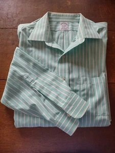 Brooks Brothers Green White Striped Long Sleeve Button Up Shirt --- 17 / 35 - Picture 1 of 3