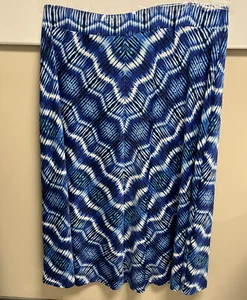 John Paul Richard Blue White Maxi Skirt Plus Size 3X - Picture 1 of 8