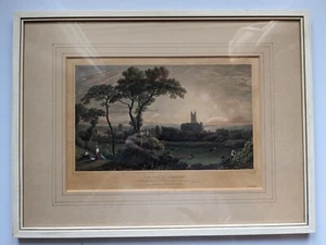1827 hand coloured engraving of the East view of the city of Canterbury - Picture 1 of 6