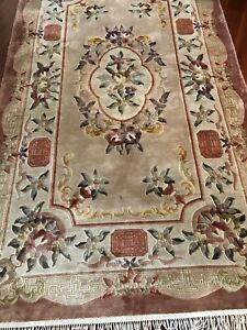 Vintage 2’x4’6”Chinese SILK Oriental Hand Made Knotted Rug 1986 W/original Tags