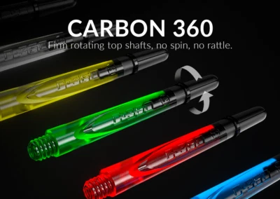 Harrows Dart Polycarbonat Shafts C - 360 mit austauchbaren Spin Carbon Tops 2ba