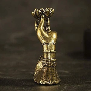 Vintage Style Solid Brass Hand & Lotus Flower Statue Incense Stick Door - Picture 1 of 6