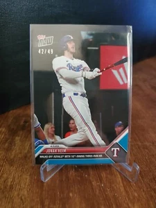 2023 Topps Now #105 Jonah Heim Blue Parallel Card #d 42/49 - Picture 1 of 2