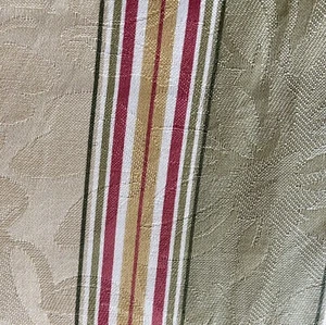 3.25 Yards “Pias” Raymond Waites Vintage Printed Drapery Fabric Striped Bisque - Picture 1 of 6