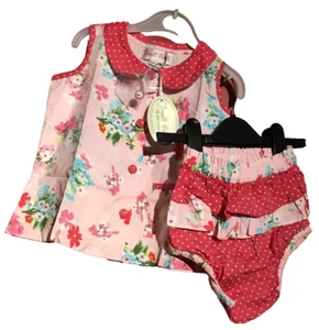 Powell Craft 100% Cotton Pink Floral Top & Frilly knickers. Age 18-24 months NEW - Picture 1 of 17