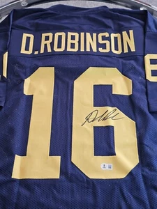 Denard Robinson Autographed/Signed Jersey Beckett Sticker Blue Jersey - Picture 1 of 6
