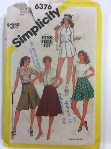 Conjunto de culottes Simplicity 6376 1983 vintage patrón de costura para mujer talla 10 - Imagen 1 de 8