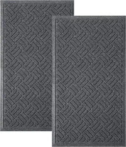 Front Door Mat 2 Pack Indoor and Outdoor Welcome Mat, Absorbent and Drain Away W - Picture 1 of 12