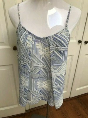 Silence + Noise Urban Outfitters Women Small Tank Top Open Back Blue White Black - Image 1 of 4