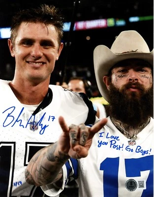 Foto firmada por Brandon Aubrey de 8x10 I Love You Post + LE #/17 Beckett certificado de autenticidad BAS Foto 1 de 3