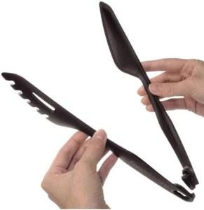 Tupperware Tongs Serving Utensils Snap-Together Kitchen Tool Black NEW - Picture 1 of 3