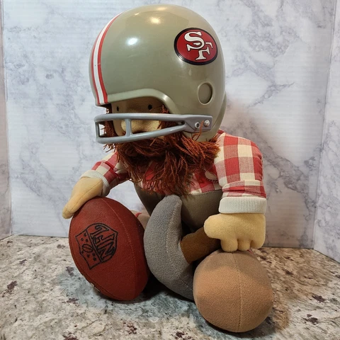 Vintage 1983 NFL Huddles San Francisco 49ers Plush Football Miner Mascot 12’ Toy Cover