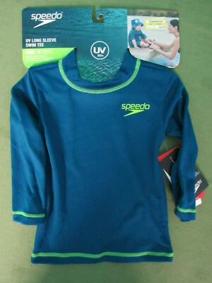 Speedo Niños Niños Manga Larga Natación Camiseta Piscina Agua UV 50+ Edades 12-18m Verde azulado Foto 1 de 4