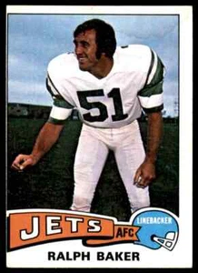 Topps Ralph Baker New York Jets 1975 #9 - Imagen 1 de 2