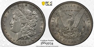 1893 PCGS AU50 Morgan Silver Dollar - Picture 1 of 4