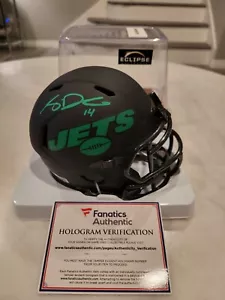 Sam Darnold Autographed/Signed Mini Helmet FANATICS New York Jets Eclipse A - Picture 1 of 8