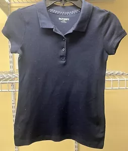 Old Navy Girls Uniform Short Sleeve Pique Polo Navy Blue Size Small 6-7 New - Picture 1 of 10