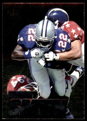 1996 Pacific Invincible #PB-15 Emmitt Smith FOOTBALL Dallas Cowboys - Image 1 of 2