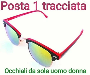 Occhiali da sole da uomo donna unisex mondatura dorata ,rossa,nera,lente gialla - Foto 1 di 1