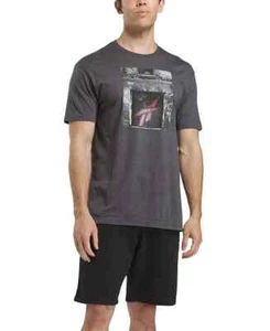 Reebok Short Sleeves Crewneck Logo Graphic T-Shirt Men's XL Grey Pullover - Picture 1 of 15
