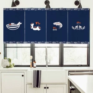 Kitchen Noren Short Doorway Curtain Japanese Half Curtain Valance Door Art Decor - Picture 1 of 33