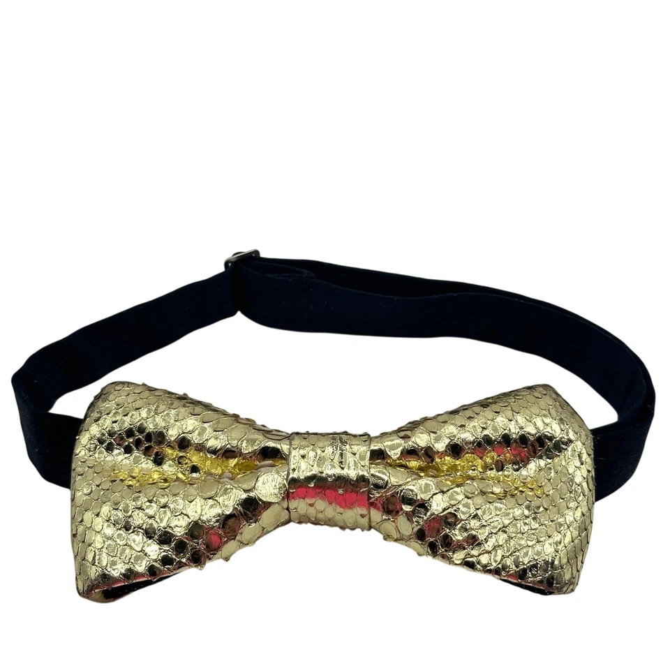 Галстук-бабочка CHRISTOPHER CHAUN золотистый металлик змеиная кожа авангард - Изображение 1 из 4